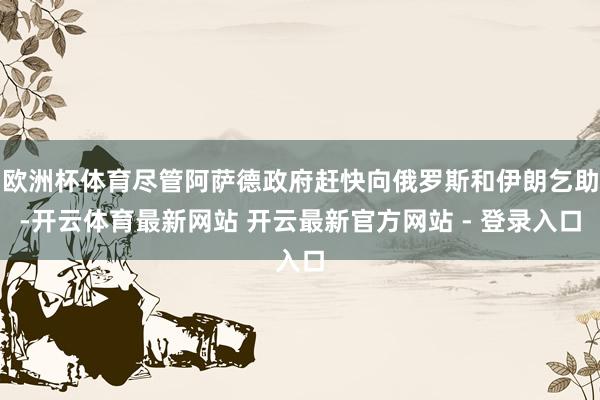 欧洲杯体育尽管阿萨德政府赶快向俄罗斯和伊朗乞助-开云体育最新网站 开云最新官方网站 - 登录入口