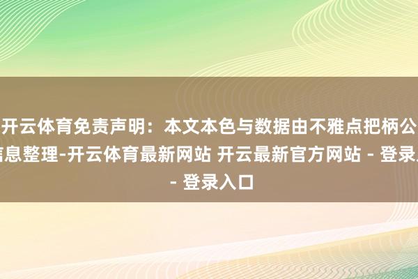 开云体育免责声明：本文本色与数据由不雅点把柄公开信息整理-开云体育最新网站 开云最新官方网站 - 登录入口