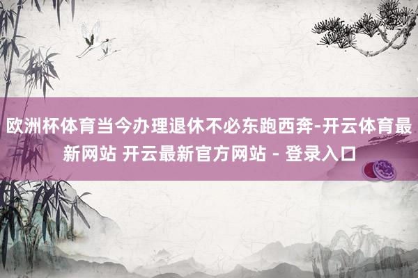 欧洲杯体育当今办理退休不必东跑西奔-开云体育最新网站 开云最新官方网站 - 登录入口