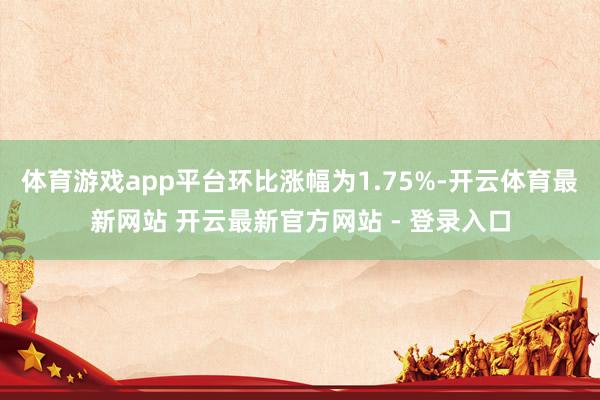 体育游戏app平台环比涨幅为1.75%-开云体育最新网站 开云最新官方网站 - 登录入口