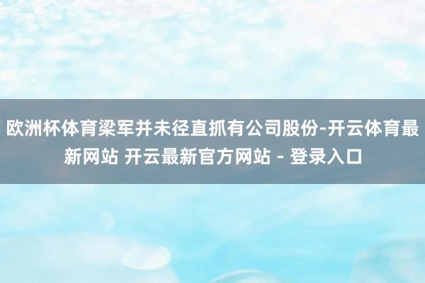 欧洲杯体育梁军并未径直抓有公司股份-开云体育最新网站 开云最新官方网站 - 登录入口