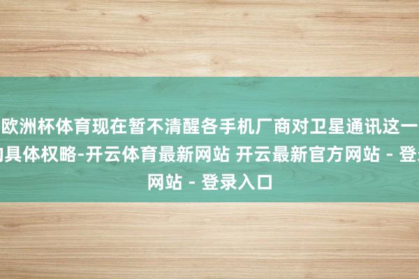 欧洲杯体育现在暂不清醒各手机厂商对卫星通讯这一功能的具体权略-开云体育最新网站 开云最新官方网站 - 登录入口