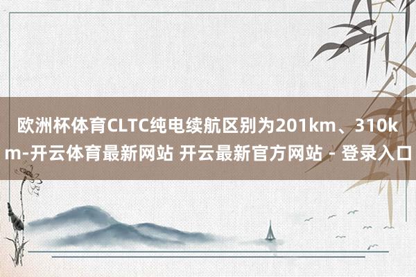 欧洲杯体育CLTC纯电续航区别为201km、310km-开云体育最新网站 开云最新官方网站 - 登录入口