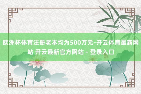 欧洲杯体育注册老本均为500万元-开云体育最新网站 开云最新官方网站 - 登录入口
