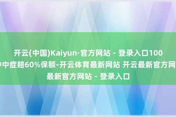 开云(中国)Kaiyun·官方网站 - 登录入口100%保额；30种中症赔60%保额-开云体育最新网站 开云最新官方网站 - 登录入口