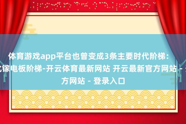体育游戏app平台也曾变成3条主要时代阶梯：  一是砷化镓电板阶梯-开云体育最新网站 开云最新官方网站 - 登录入口