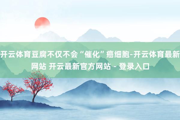 开云体育豆腐不仅不会“催化”癌细胞-开云体育最新网站 开云最新官方网站 - 登录入口