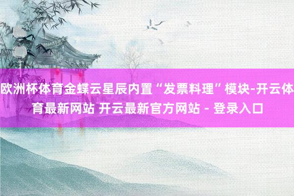 欧洲杯体育金蝶云星辰内置“发票料理”模块-开云体育最新网站 开云最新官方网站 - 登录入口