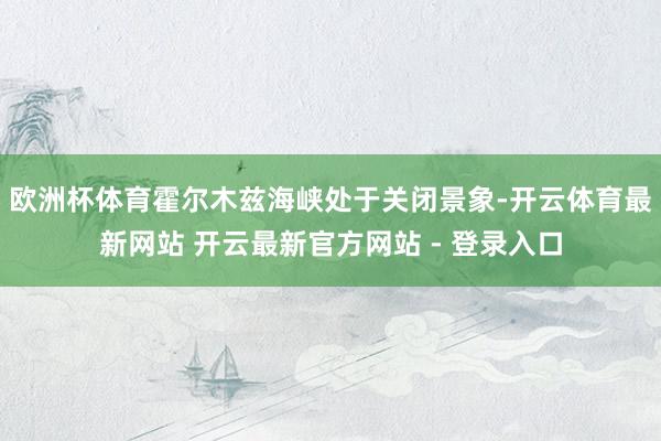 欧洲杯体育霍尔木兹海峡处于关闭景象-开云体育最新网站 开云最新官方网站 - 登录入口